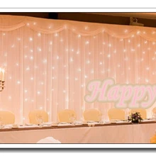 4*10 м большой размер свадебный штора-фон Свадебные драпировки с ветками на верхней и белый светодиодный свет