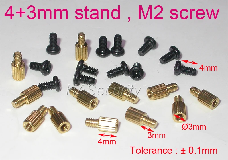 12 шт. 4 + 3 мм латунная подставка/скоба/Пробойник с винтом M2-4mm для камеры