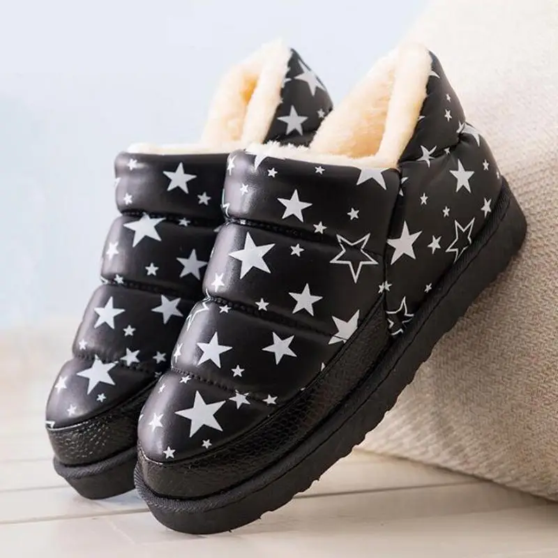 

Waterproof Keep Warm Cotton-padded Shoes 2018 New Winter Flat Bottom Thickening Women's Boots High Quality Comfortable Boots