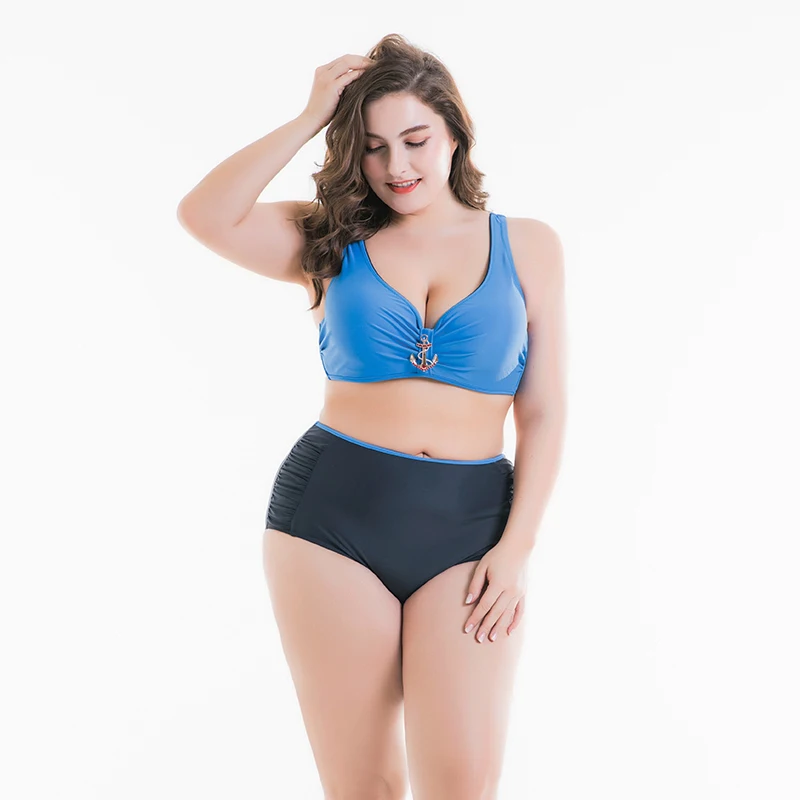 

Sexy Women Solid Color Bikini Set Push Up Swimsuit Summer Maio Bathers Beachwear High Waist Padded Bikinis With Accessories