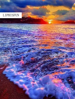 

5D Diy Diamond Painting Scenery Kits Diamond Seaside Beach Rhinestones Cross Stitch Kit Diamond Embroidered Ocean Needlework