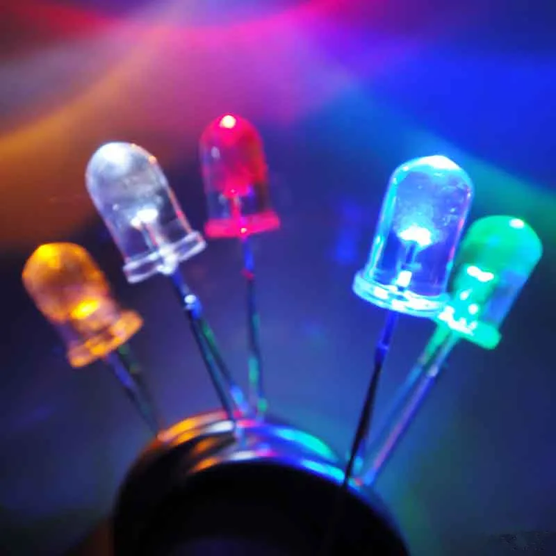 10pcs/pack J349 5 Colors LED Beads 5mm Diameter Light Emitting Diode DIY Night Light Star Sky Light Free Shipping Russia 25pcs pack j575b blue color light emitting diode blue light led diy circuit toys making free shipping russia