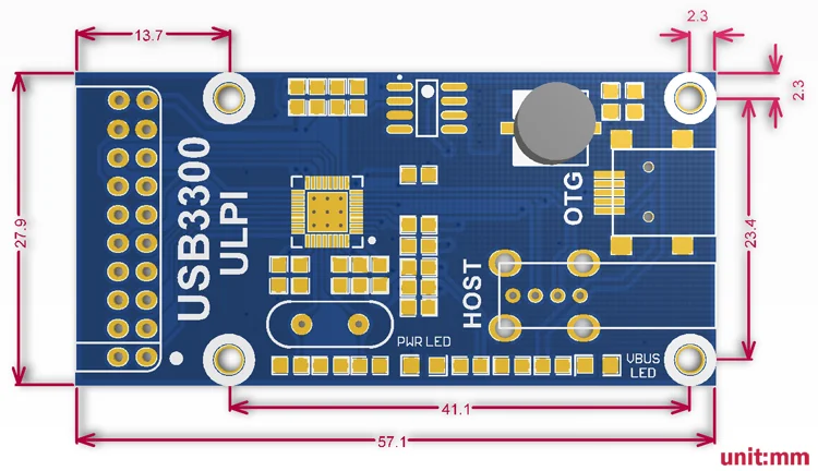 USB3300 USB HS плата# хост OTG USB модуль Плата высокоскоростное PHY устройство для ULPI интерфейс оценки комплект разработки