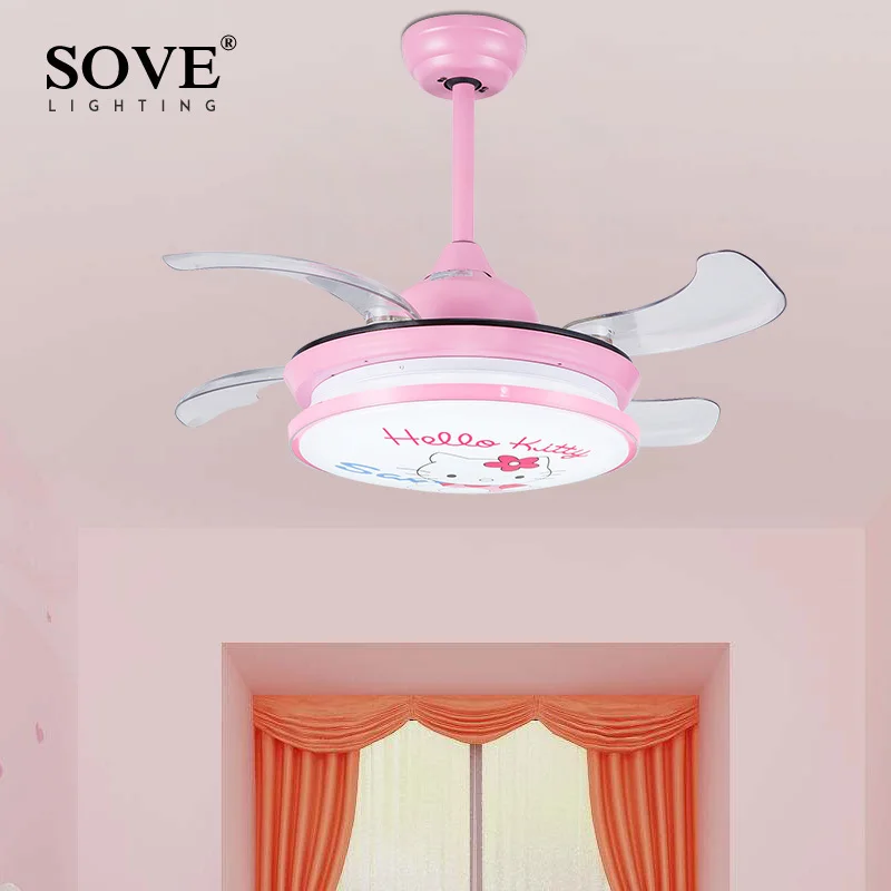 Modern Led Blue Children Ceiling Light Fan Folding Fans Modern Led Blue Children Ceiling Light Fan Folding Fans