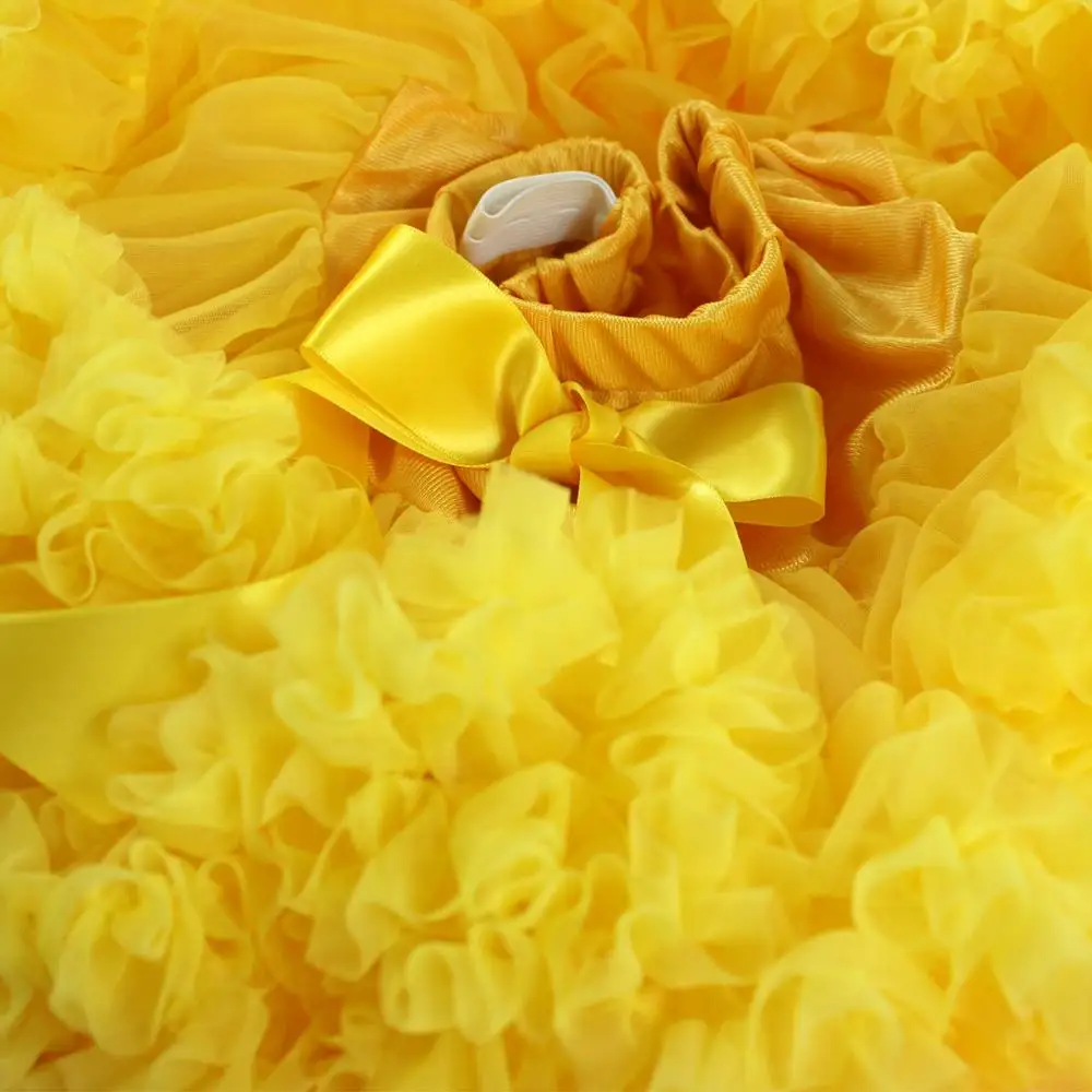 Factory Offer Solid Gold pettiSkirt fully chiffon tutus children dancing clothing