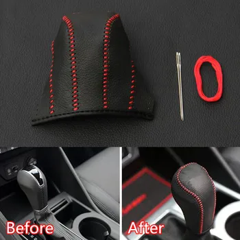 

Car Gear Shift Knob PU Leather Cover Protective Car Accessories Styling For Hyundai Tucson 2015 2016 2017 2018