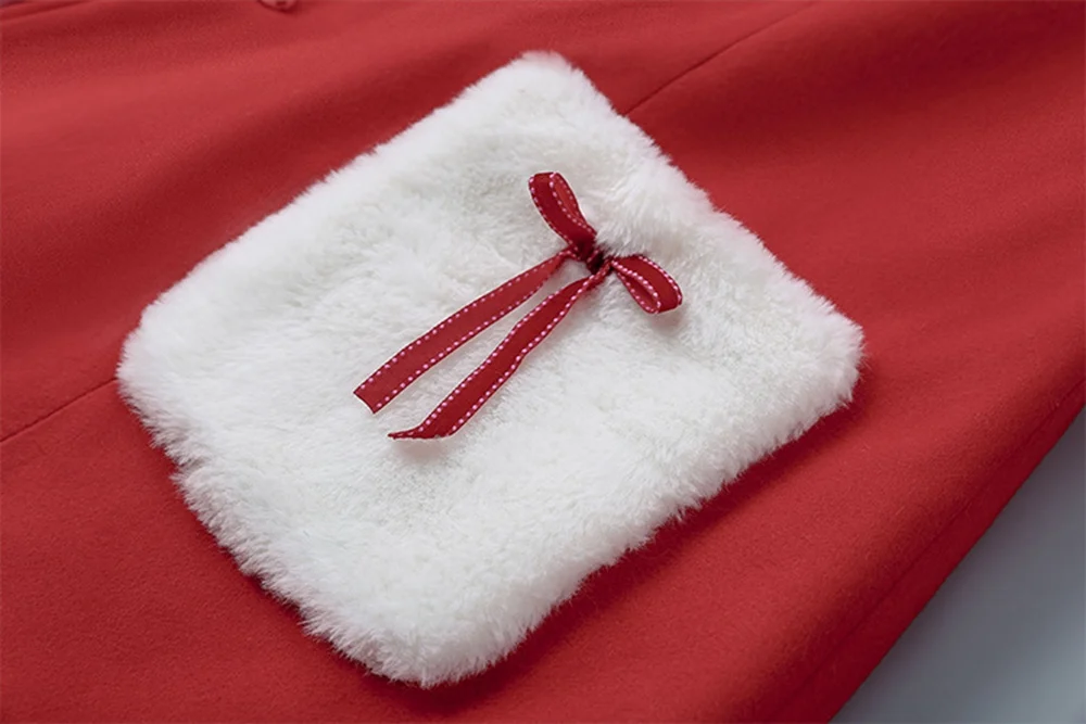 Зимнее пальто для женщин и девочек с милым кроличьим кроликом и ушками с капюшоном; цвет красный, белый; пальто в стиле Лолиты с длинными рукавами; Верхняя одежда; Рождественский подарок
