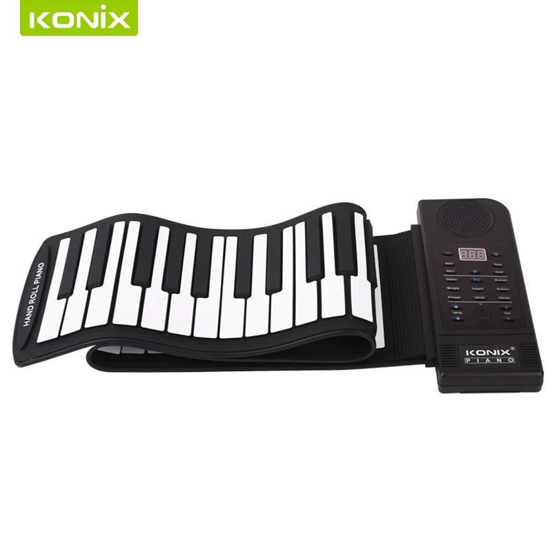 Image 61 keys  128 tones   roll up  piano with  speakerand   2pcs in one lot hand roll up piano for sale