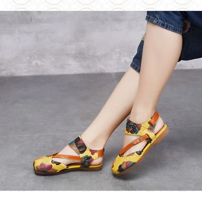 genuine leather flat sandals12