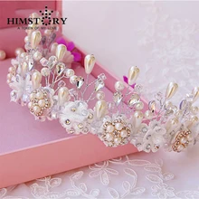 New 2015 Handmade Bride Golden Crystal Pearl Luxury Rhinestone Lace Bridal Tiara Headband Wedding Hair Accessories New 2015 Handmade Bride Golden Crystal Pearl Luxury Rhinestone Lace Bridal Tiara Headband Wedding Hair Accessories