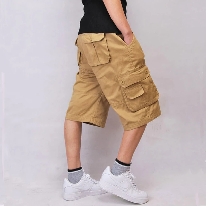 

Multi pocket Hip pop baggy Cotton Big Size 30-44 Casual Men's Cargo Shorts