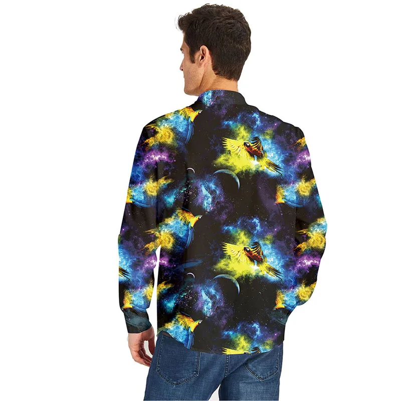 Fashion Star universe 3D Print Printed Man Casual Shirts Classic Men Dress Shirts Breathable Men's Long Sleeve Brand Clothing