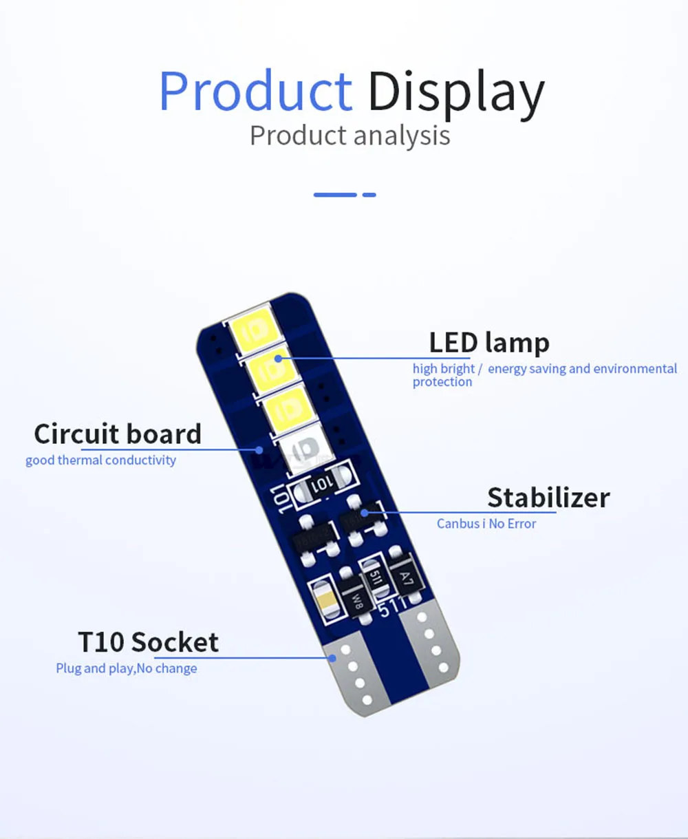 car led light T10 festoon high light bulb 5