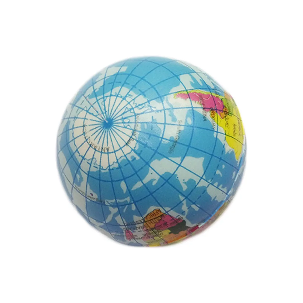 New 1Pc Soft Foam Rubber Ball Toy World Map Earth Globe Hand Wrist Exercise Stress Relief
