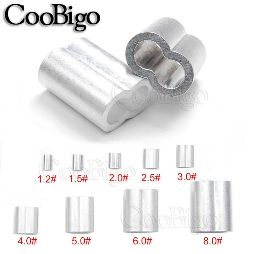 

25pcs Aluminum Wire Crimp Sleeve Cord Lock Ferma Cavi Cable Stopper Arret De Cordon For Crimp Wire Ferrules Rope Hardware