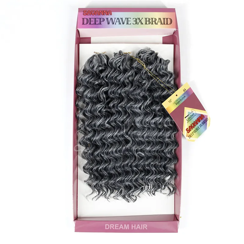 Вязанные косички глубокая волна 3 пряди Джерри Кудрявые синтетические волосы для наращивания Омбре глубокие Freetress косички плетение волос 3 шт./лот - Цвет: # 1B