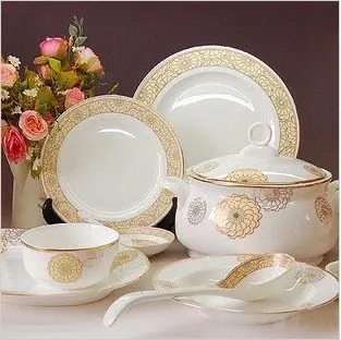 Porcelain China Dinnerware Bone 56pcs Ceramic Bone China 56pcs Ceramic Porcelain Tablewaredinnerware Setpottery Bowls Plates