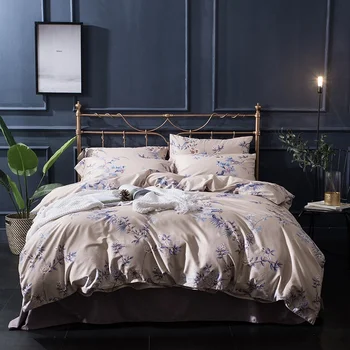 

Elegant Style Home Textile Printed 4pcs Bedding Set Bed Cover Bed Sheet Duvet Cover Pillowcase Bed Linen Bedclothes Queen