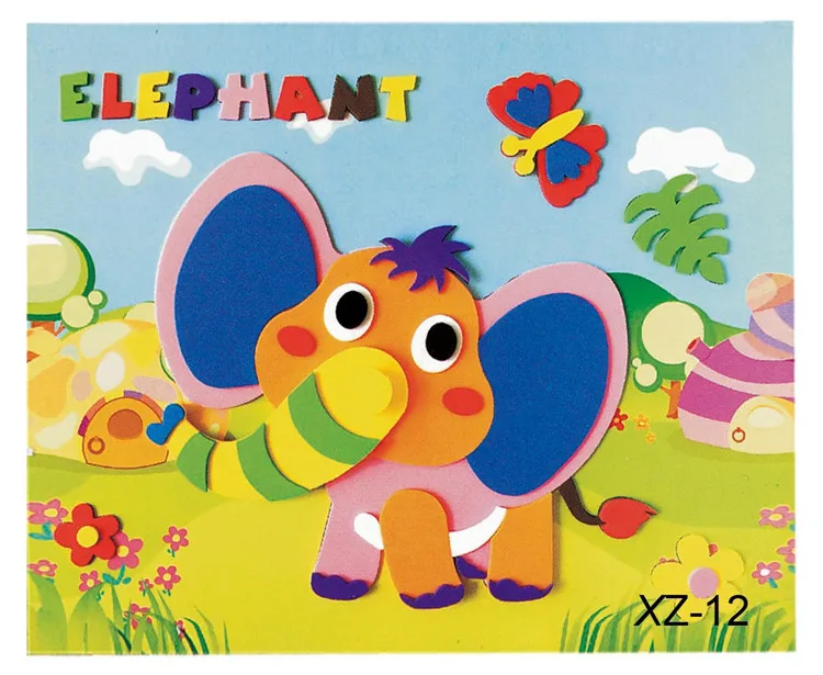 Кукольная аппликация Детская вращающаяся наклейка игрушка ручной работы Нетканая ткань мультфильм животное вращающаяся живопись игрушки