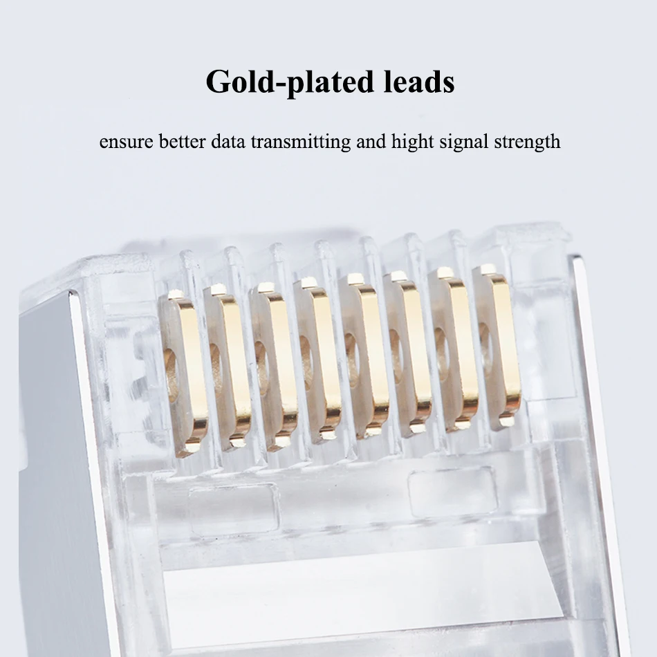 Choseal QS6016S Gold plated network Cat6 Modular Plug UTP Connector RJ45 plug (9)