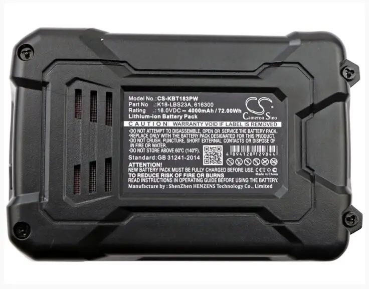 

Cameron Sino 4000mAh battery for KOBALT K18LD-26A 616300 K18-LBS23A Power Tools Battery