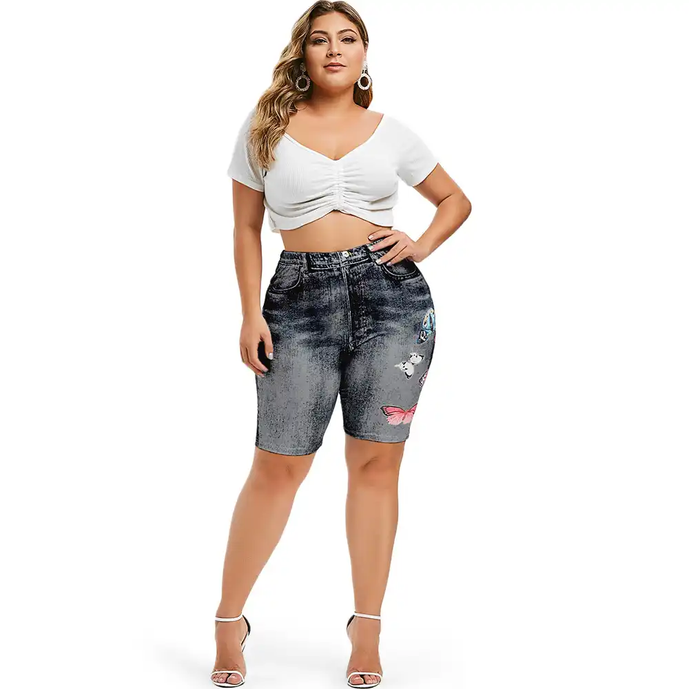 high waist plus size shorts