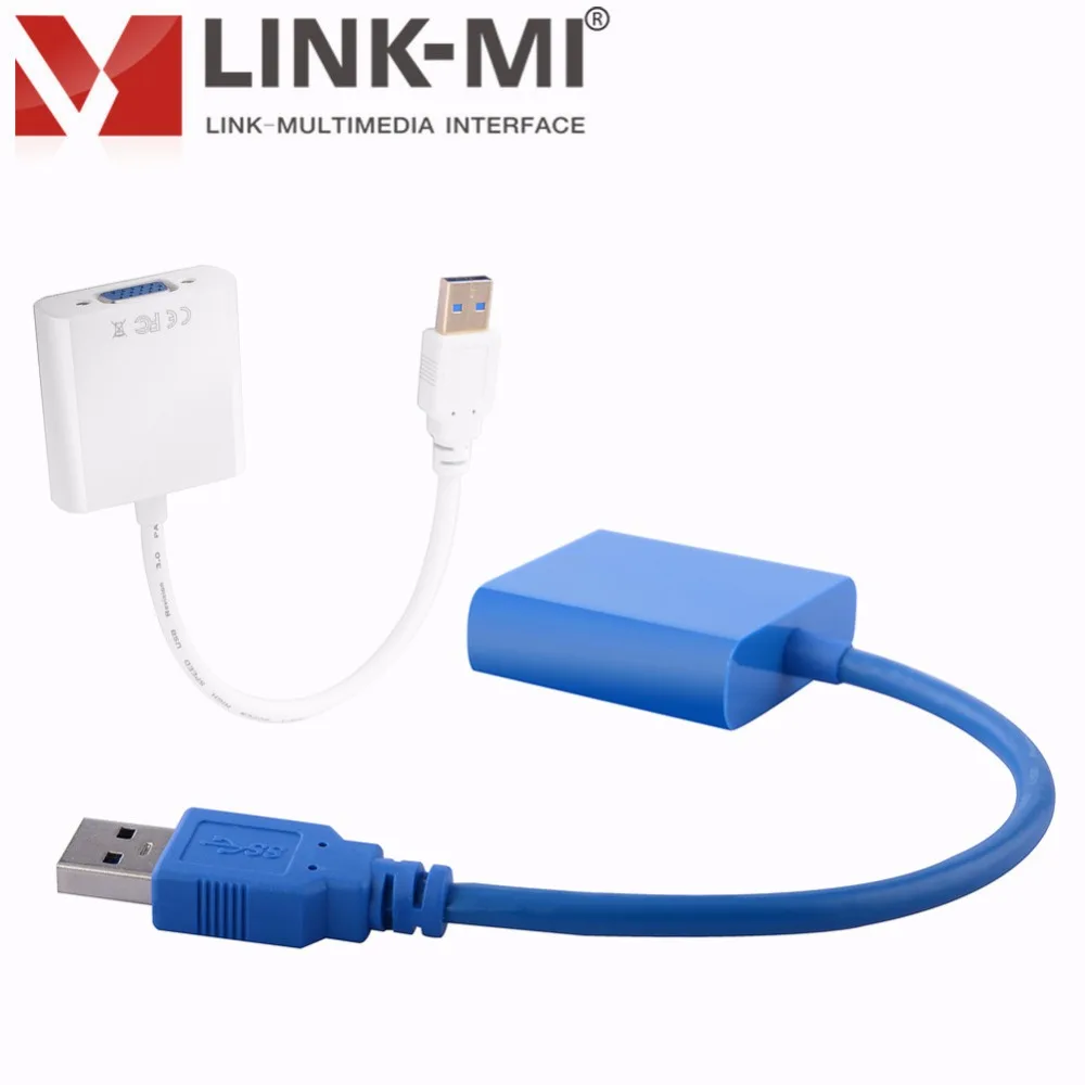 LINK-MI UV03 HD видео 1080 p Mini USB 3,0 to VGA адаптер Windows 7, Windows 8 совместим с USB 2,0 для ТВ dvd-проектор и