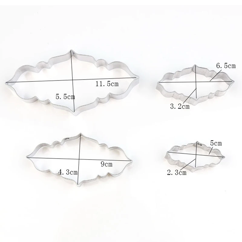 4 шт./компл. Нержавеющая сталь рамка формочки для печенья, бисквита формы свадебное кружевное благословение рамки формы для печенья отделочных работ