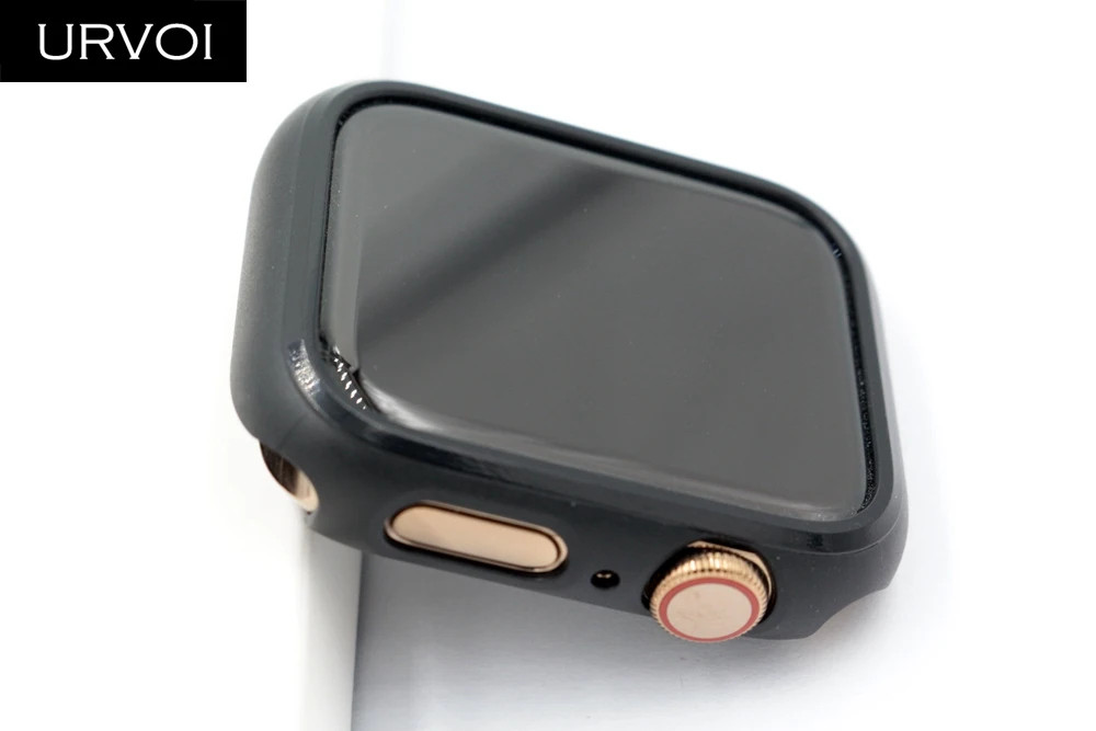 URVOI черная рамка для Apple Watch series 4 3 пластиковый бампер жесткий чехол протектор iWatch
