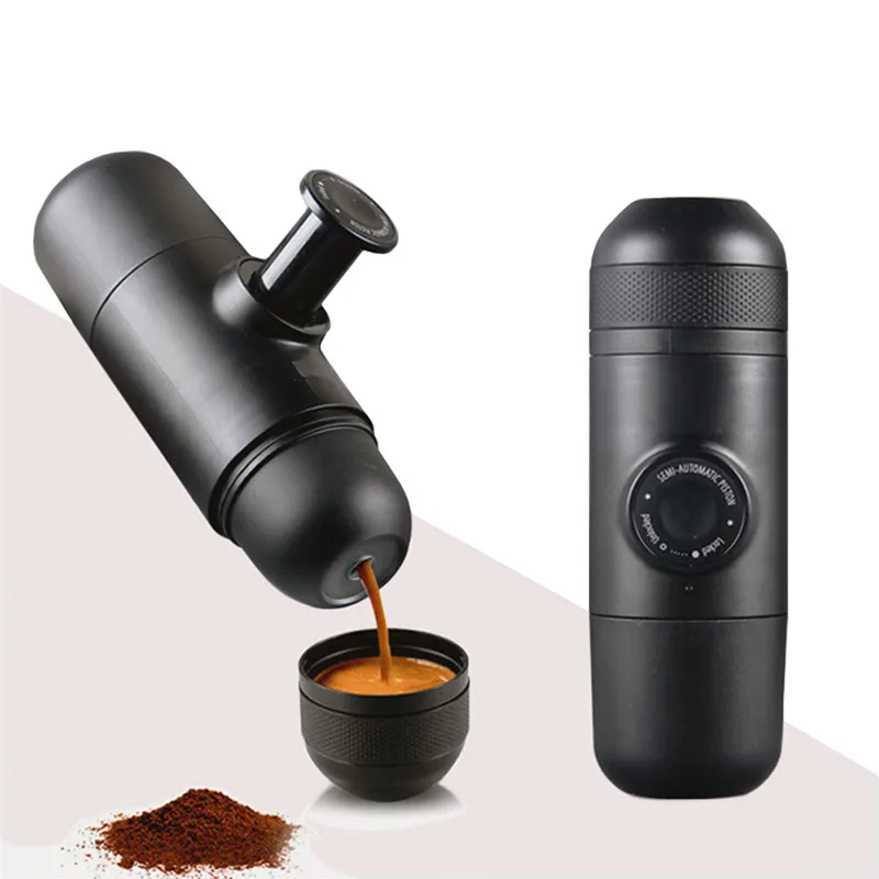 

Mini Portable Manual Coffee Maker Hand Operated Espresso Maker Machine Coffee Pot Outdoor Travel Design Cappuccino For Home