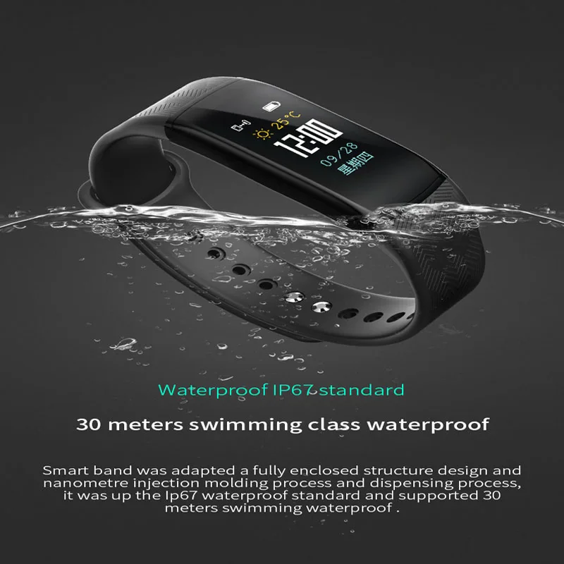 

B11 smart bracelet wristband IP67 waterproof fitness tracker heart rate monitor color screen pedometer for Android IOS