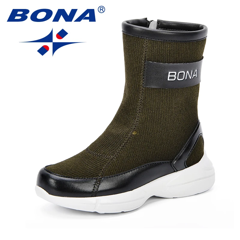 BONA 2018 Autumn and Winter New Products Children Boots Kids Sneaker Boots Boys Girls Breathable Wearable Sock Boots Comfortable