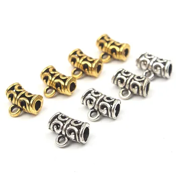 

20pcs/lot Antique Gold/Silver Pendant Clasp Necklace Connector Bail Beads Vintage Charm Jewelry Connector for DIY Jewelry Making