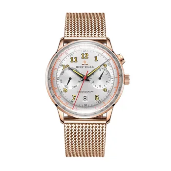 

Reef Tiger/RT Top Brand Men Luxury Watch Rose Gold Automatic Watch Sapphire Crystal Vintage Watch Relogio Masculino 2019 RGA9122