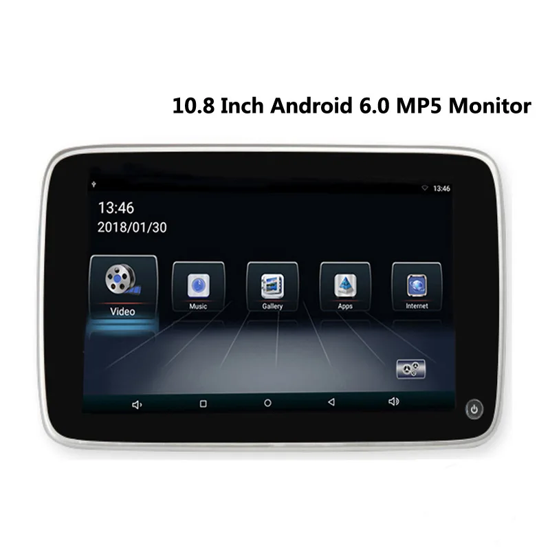 Android 6,0 подголовник 10,8 дюймов монитор HD 1080P ips сенсорный экран MP5 wifi/USB/SD/Bluetooth/fm-передатчик/динамик/игра автомобильный телевизор - Цвет: 1 monitor only