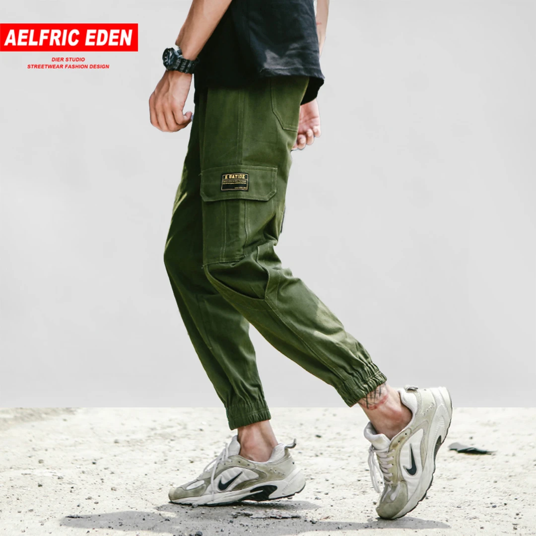 Aelfric 2018 Eden hombre Harajuku de carga Pantalones Casual Harem larga Streetwear Hop moda botín pantalones tácticos tipo cargo| - AliExpress