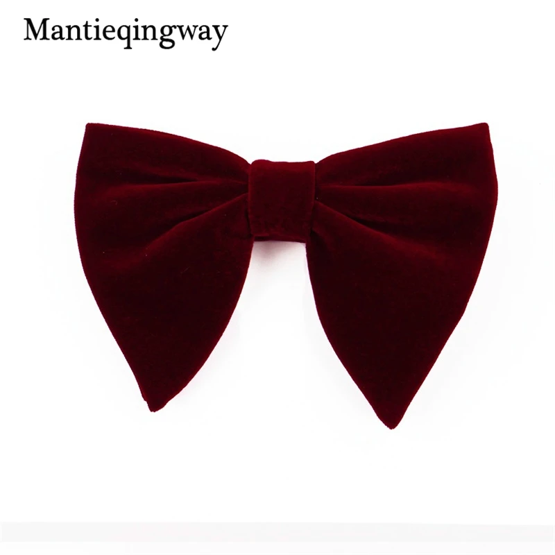 002F Mantieqingway, новинка, модный бархатный галстук-бабочка с большим бантом для женщин, мужчин, жениха, Свадебный галстук-бабочка, обтягивающий, сплошной цвет, Gravatas, тонкий черный галстук - Цвет: 002F