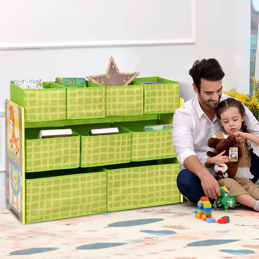 Giantex Kids Toys Organizer Removable Bins Chest Storage Boxes Childs Playroom Bedroom Modern