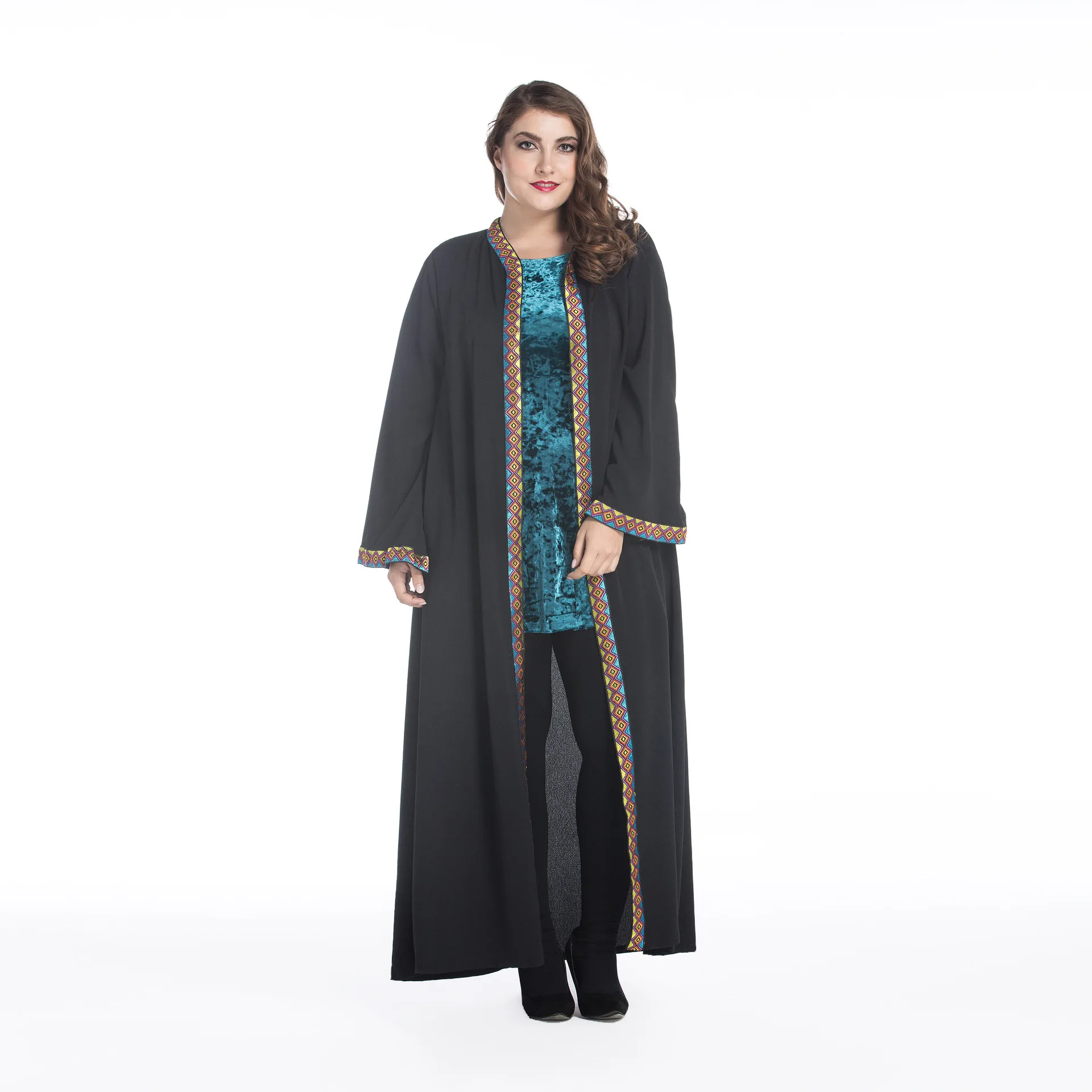 

Plus Size Women Muslim Dress Cardigan Long Islamic Clothings Vetement femme musulman Caftan Marocain