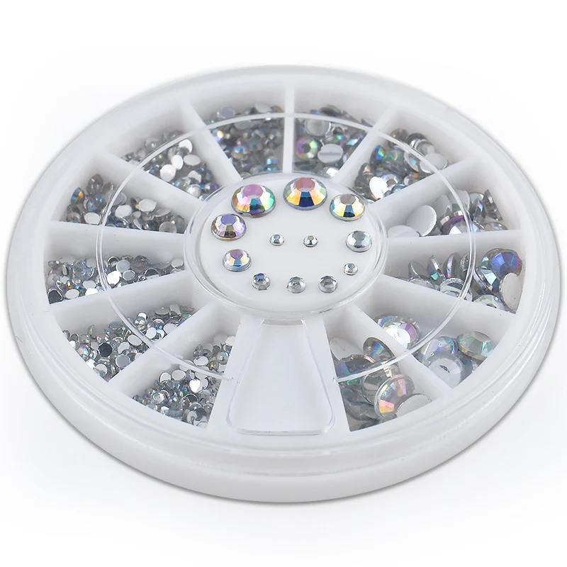 5 размеров 400 шт кончики для нейл-арта Кристальные Блестящие Стразы 3D украшение для нейл-арта+ колесо