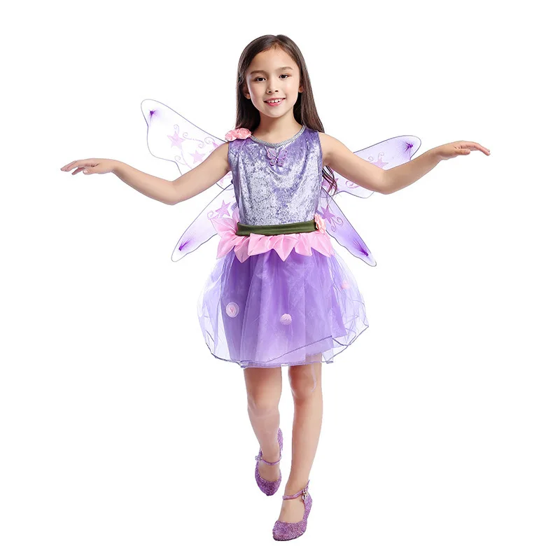 

Girls Fairy Dress with Wings Princess Kids Girl Party Dress Halloween Butterfly Cosplay Girls Fancy Costumes