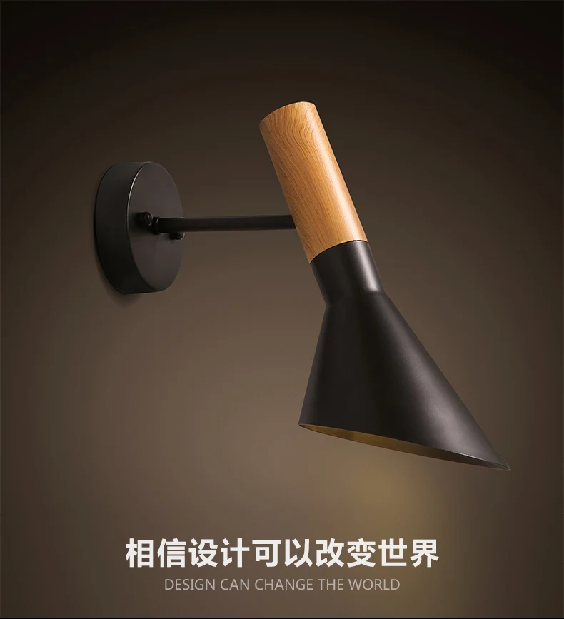 

Free Shipping Replica Modern wood LIKE Wall lights Creative AJ iron Wall lamp Modern Sconce light