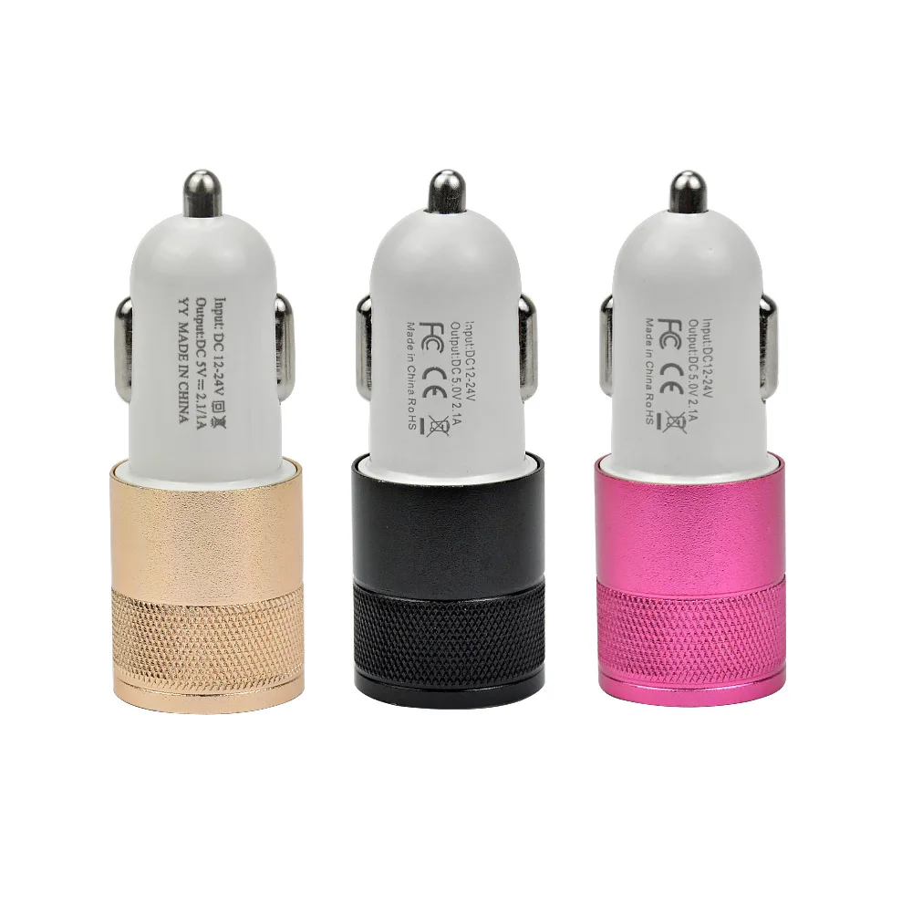 AOSHIKE маленькая двойная стальная пушка USB Автомобильное зарядное устройство