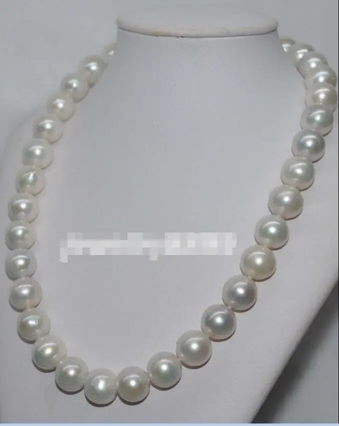 

Free Shipping >>GORGEOUS! Natural Rainbow white 12mm round cultured Pearl Necklace J3613