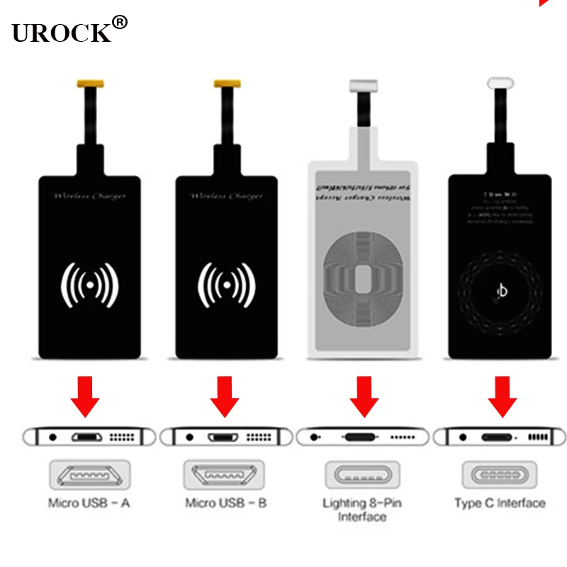 

Qi Wireless Charger Receiver For iPhone 5 6 7 Plus Universal Wireless Charging Receiver for Micro USB Type-c Phone