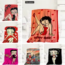 Пользовательские Betty Boop одеяла из фланелевой ткани 120X160 см, 150X180 см, 175X200 см диван-кровать броска Одеяло взрослых теплые Одеяло