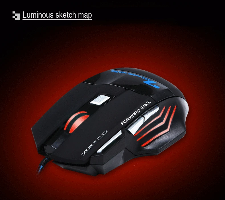IMICE профессиональная Проводная игровая мышь X7 7 кнопок 3200 DPI светодиодный