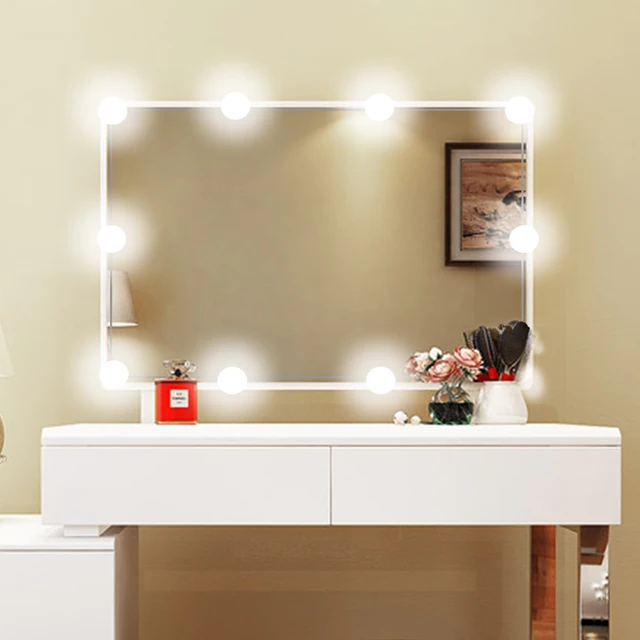 Makeup Mirror Vanity Led Light Bulbs Kit For Dressing Table With Makeup Mirror Vanity Led Light Bulbs Kit For Dressing Table With Dimmer Usb Plug And 10