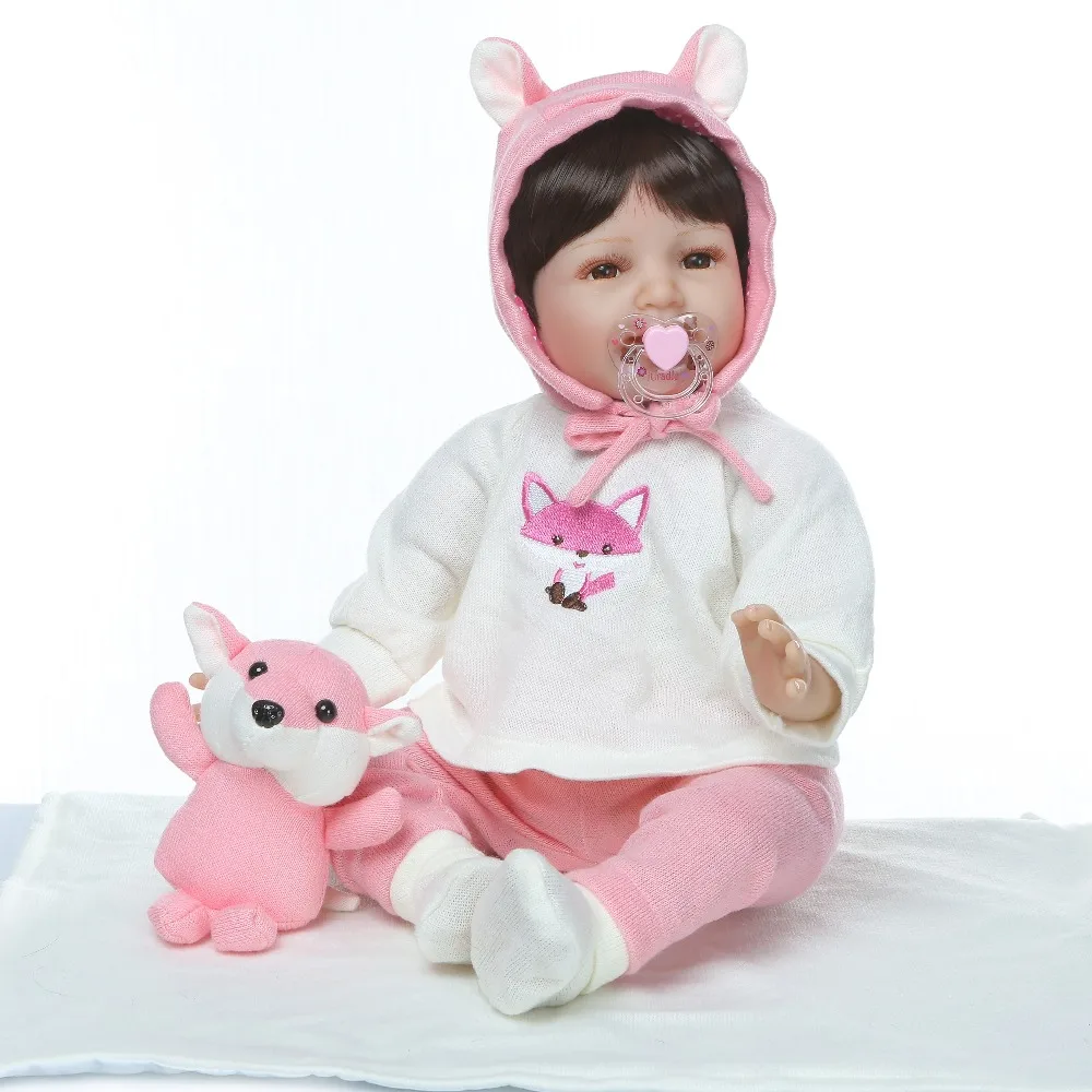 

55cm Soft Silicone Body Reborn Baby Doll Toy For Girl Newborn Princess Toddler Babies Bebe Accompanying Toy Birthday Gift