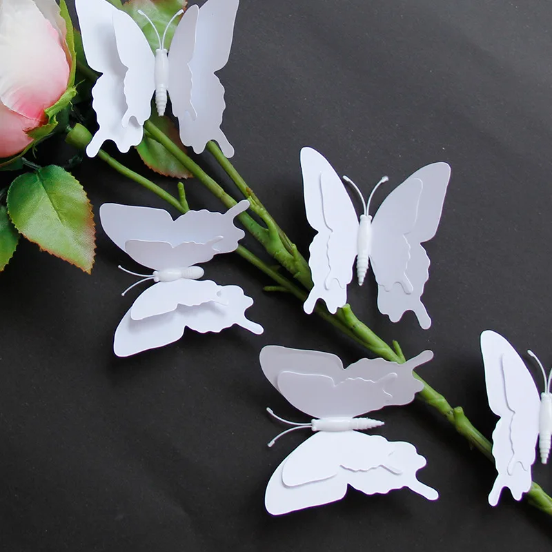 12Pcs-3D-Double-Layer-Butterfly-Wall-Sticker-for-Home-Decor-DIY-White-Butterflies-Fridge-Magnet-Stickers (3)